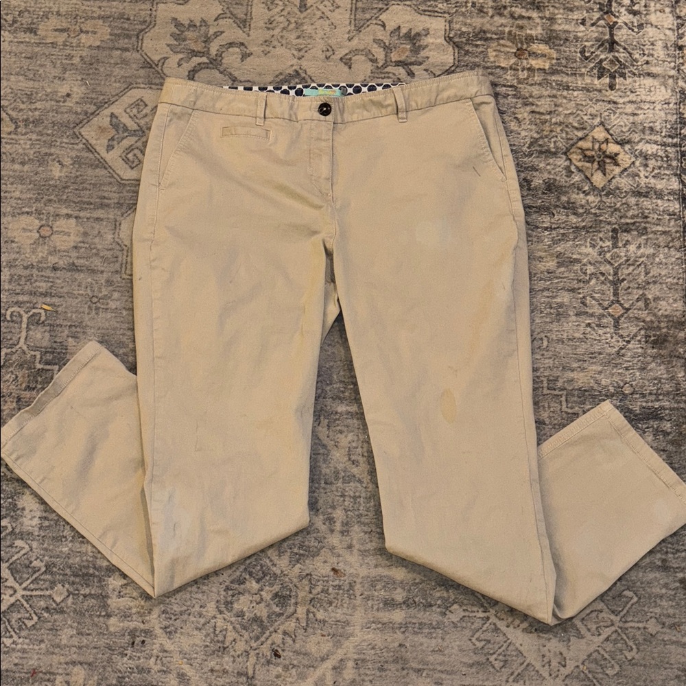 Boden Lightweight Casual Khaki Pants Trousers w Pockets Women’s Size 12 Long